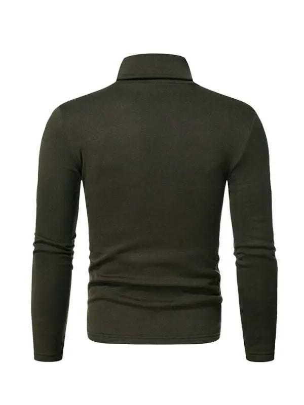 Cozy Autumn-Winter Men's Knitted Fleece Turtleneck Pullover - MENLL